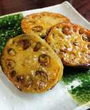 つみれ用鶏肉で！れんこんの甘辛はさみ焼き