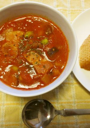 レンジで具だくさんミネストローネスープ-レシピのメイン写真