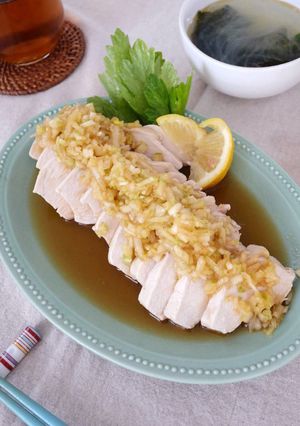 鶏むねのセロリの中華だれがけ-レシピのメイン写真