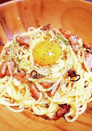 ペペロンチーノカルボナーラ-レシピのメイン写真