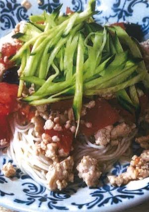 夏野菜の冷製パスタ風そうめん-レシピのメイン写真