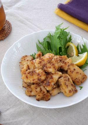 やわらか鶏むね肉のマスタード醤油-レシピのメイン写真