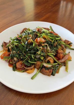 豚肉と空芯菜の甘辛炒め-レシピのメイン写真