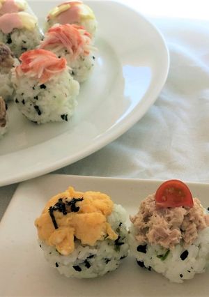 みんなで作るおうちごはん。手まりおにぎり-レシピのメイン写真