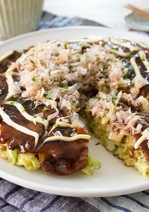 山芋なしでふんわり生地のお好み焼き-レシピのメイン写真