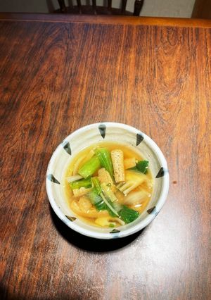 筍と蕪木菜の鶏ガラ生姜醤油スープ-レシピのメイン写真
