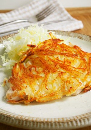 ボリューム満点!胸肉とじゃが芋のステーキ-レシピのメイン写真