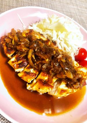 柔らか鶏胸肉のチキンステーキ玉ねぎソース-レシピのメイン写真