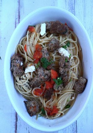 豚ひき肉とトマトのクリーミースパゲティ-レシピのメイン写真