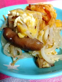もやし・しいたけ・卵のバターコンソメ炒め-レシピのメイン写真