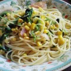 ほうれん草たっぷりのコーン和風パスタ-レシピのメイン写真