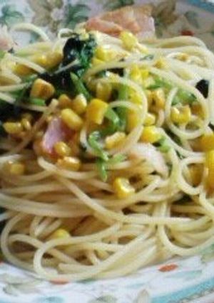 ほうれん草たっぷりのコーン和風パスタ-レシピのメイン写真