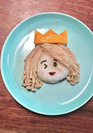 キャラ弁＊エノキでワンレングスの女の子-レシピのメイン写真