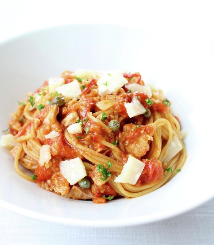 旨！【ツナケッパーのトマトソースパスタ】 by mieuxkanon