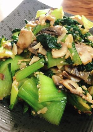 10分以下☆青梗菜とマッシュルームの副菜-レシピのメイン写真