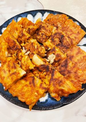 すき焼きの後のうどんキムチーズチヂミ-レシピのメイン写真