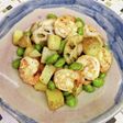 枝豆とじゃが芋のガーリックシュリンプ
