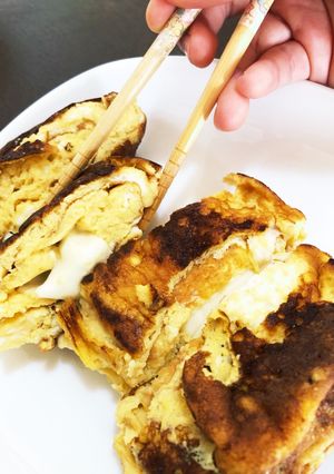 さけるチーズの簡単卵焼き-レシピのメイン写真