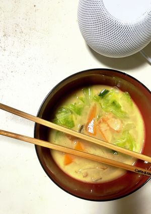 簡単！鮭のちゃんちゃん焼き風みそ汁♪-レシピのメイン写真