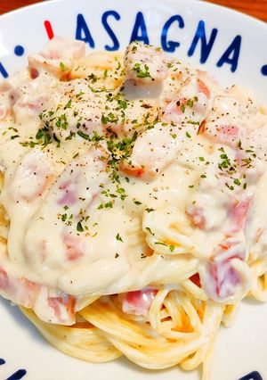 簡単なめらかプロの味!豆腐のカルボナーラ-レシピのメイン写真