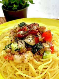 カクテルサラダの冷製パスタ-レシピのメイン写真