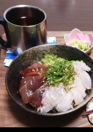 漬け丼 鯛 マグロ-レシピのメイン写真