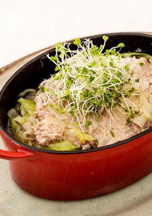 春キャベツとひき肉の重ね蒸し-レシピのメイン写真