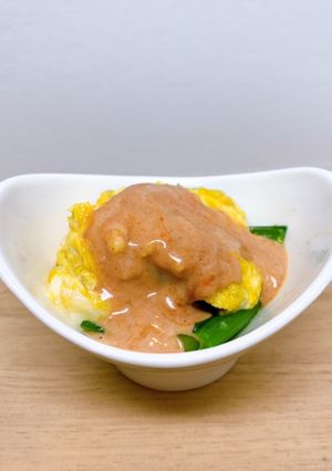 副菜・玉子と小松菜カレーオーロラソース-レシピのメイン写真