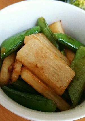 スナップえんどうと長芋のガリバタ炒め-レシピのメイン写真