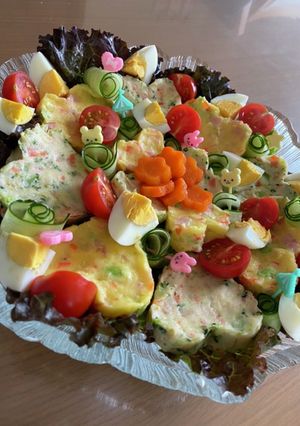 2色ポテトサラダ　1歳誕生日パーティー-レシピのメイン写真