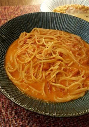 ズワイガニのトマトクリームパスタ。-レシピのメイン写真