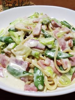 厚切りベーコン&キャベツのクリームパスタ-レシピのメイン写真