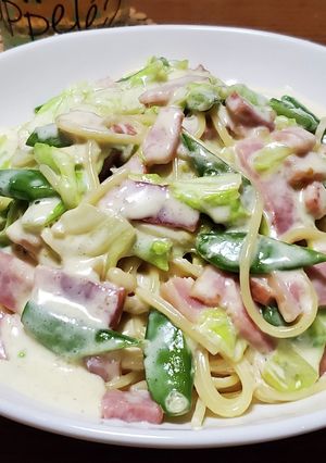 厚切りベーコン&キャベツのクリームパスタ-レシピのメイン写真
