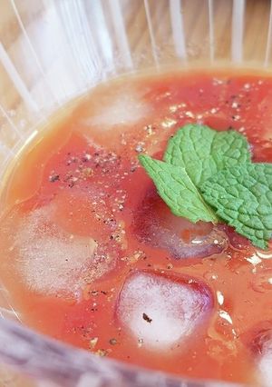そうめん/麺つゆ/トマトソース/ミント-レシピのメイン写真