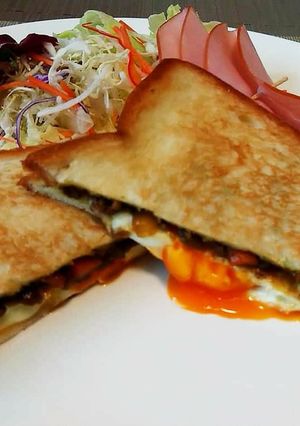 超簡単!キーマカレーのホットサンド!!-レシピのメイン写真