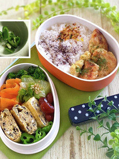 【お弁当】ピーマンのガーリックソルト蒸し-レシピのメイン写真