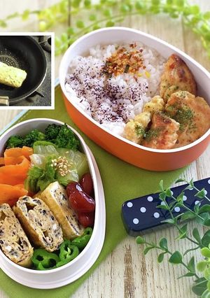 【お弁当】卵1個で　ひじき入り卵焼き-レシピのメイン写真