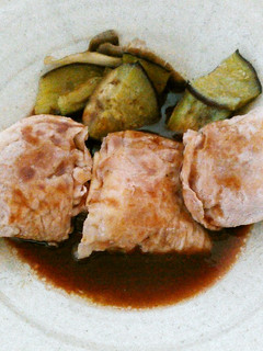 エリンギと茄子の豚肉平包み焼きグレープ風-レシピのメイン写真