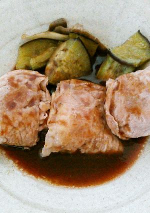 エリンギと茄子の豚肉平包み焼きグレープ風-レシピのメイン写真