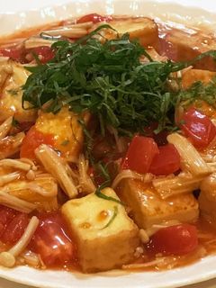 厚揚げのトマトとえのきポン酢あんかけ-レシピのメイン写真