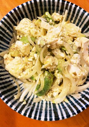 木綿豆腐とアボカドの柚子胡椒風味のサラダ-レシピのメイン写真