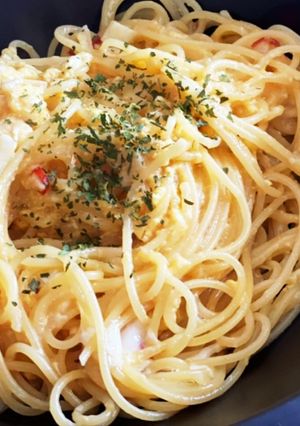 フライパンワンポットパスタ☆簡単ぺぺたま-レシピのメイン写真