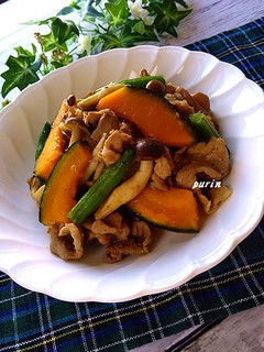 かぼちゃと豚肉の焼肉のタレ炒め-レシピのメイン写真