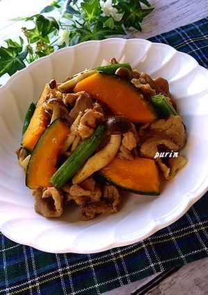 かぼちゃと豚肉の焼肉のタレ炒め-レシピのメイン写真