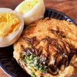 セロリの葉と塩昆布の焼きおにぎり