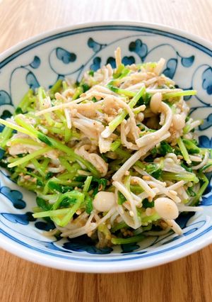 豆苗とエノキの胡麻和え-レシピのメイン写真