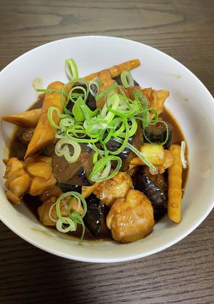 茄子と鶏肉の赤味噌煮-レシピのメイン写真