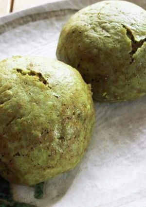 冷めても美味しい！緑がキレイな抹茶饅頭！-レシピのメイン写真