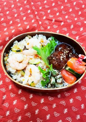 息子塾弁当〜エピ炒めしと肉団子-レシピのメイン写真