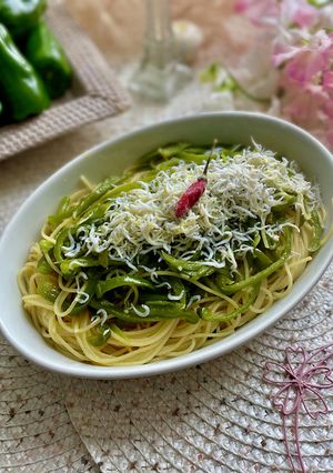 ピーマンとしらすのペペロンチーノパスタ-レシピのメイン写真